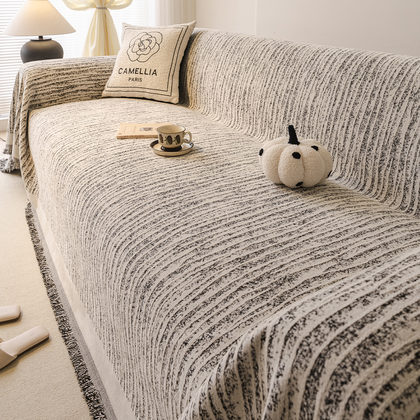 雪尼尔一片式全盖沙发巾防滑耐磨