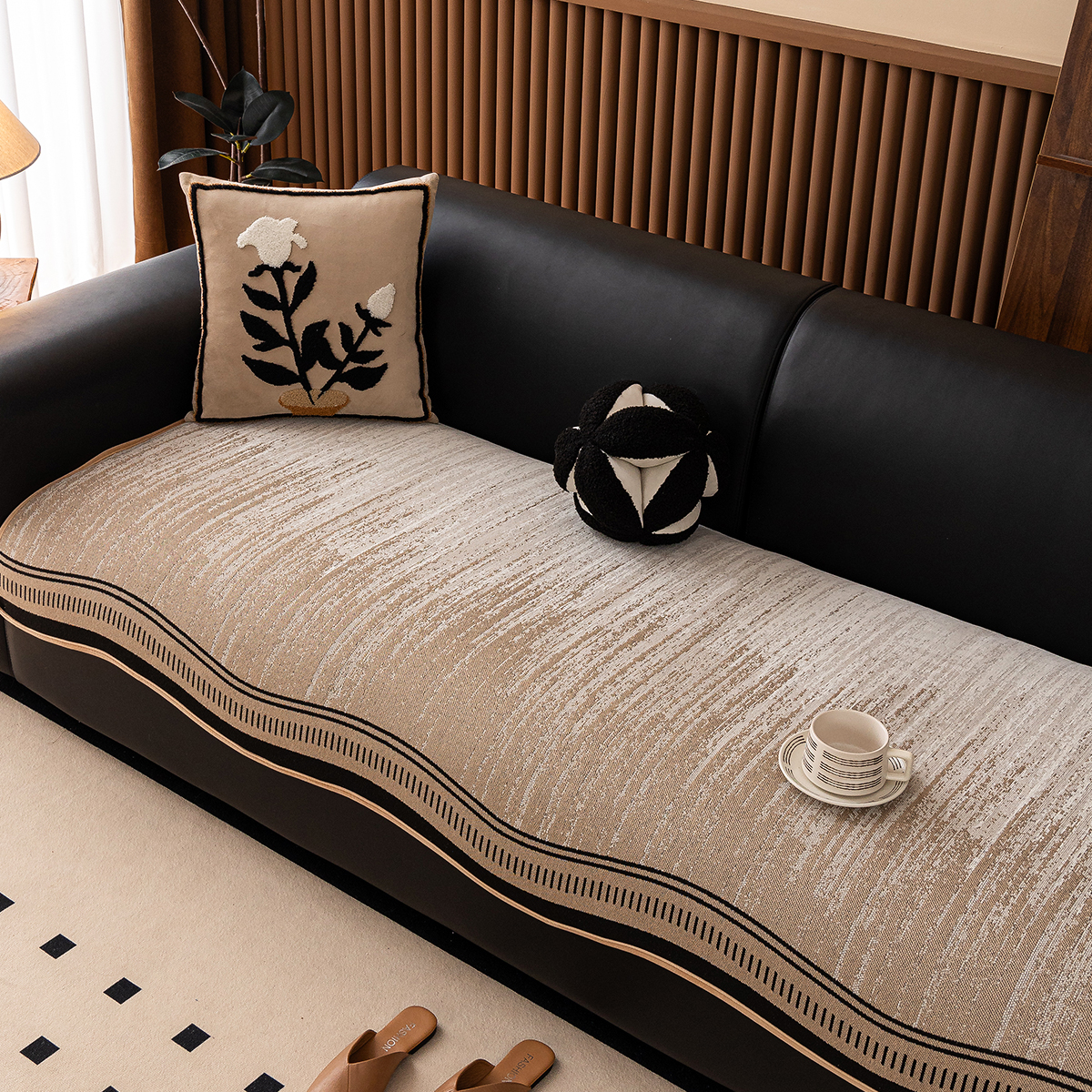 雪尼尔异形沙发坐垫防猫抓可机洗