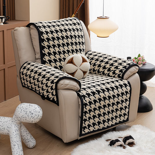 千鸟格单人专用沙发垫秋冬款