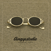 金属雕花小众复古墨镜女椭圆形2025新款 偏光太阳眼镜男款 潮高级感