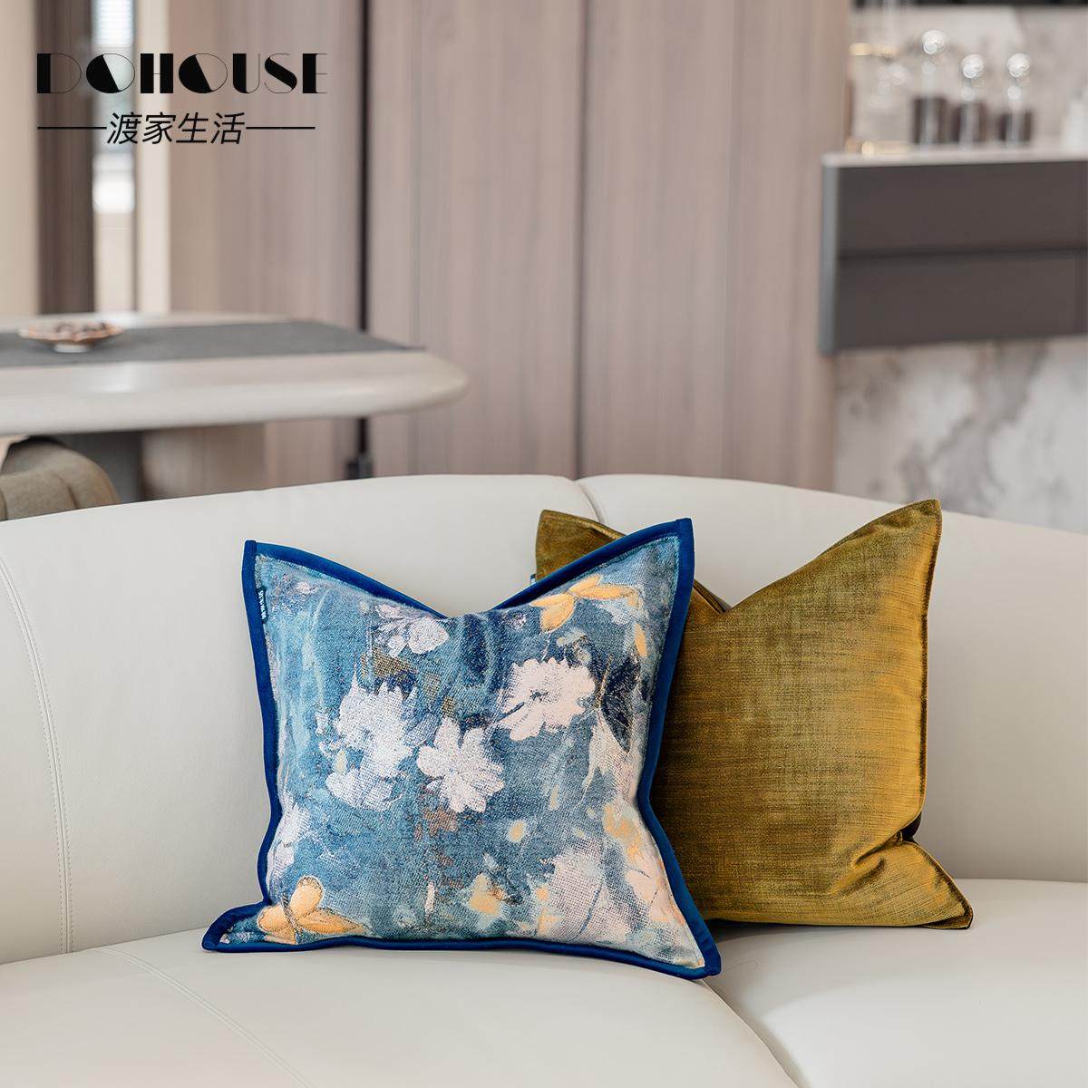 轻奢设计师软装抱枕印象蓝花卉抱枕沙发客厅方靠枕定制床头靠垫,居家布艺,靠垫/抱枕,淘宝优惠券,粉丝福利购,淘宝优惠卷