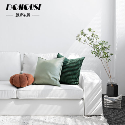 品质绿色科技布小清新现代简约轻奢风格沙发客厅卧室抱枕靠垫靠包