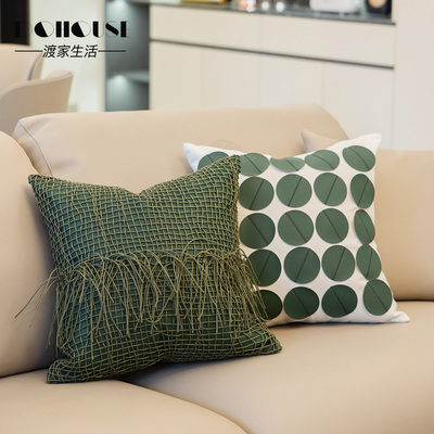 方枕靠垫样板间客厅手工编织