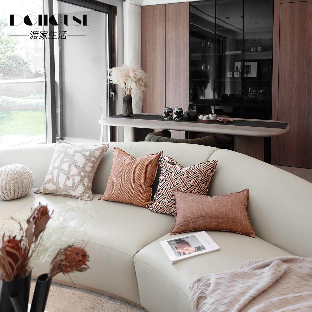摩卡慕斯色系样板间提花色织沙发靠枕几何抱枕家居装饰刺绣靠垫,居家布艺,靠垫/抱枕,淘宝优惠券,粉丝福利购,淘宝优惠卷