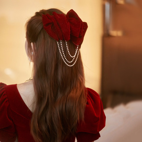 梦瑶新娘头饰布敬酒服发饰