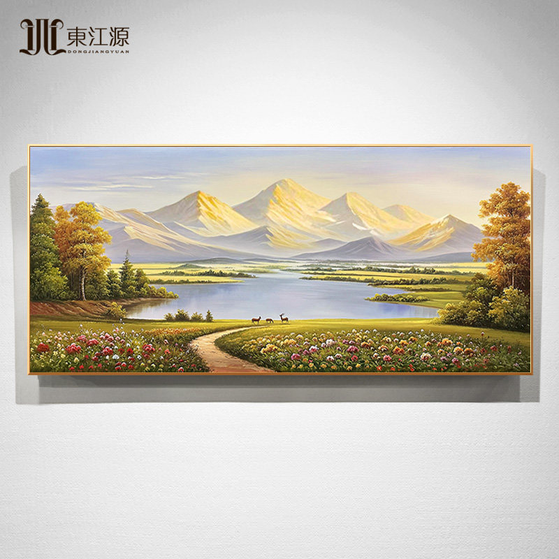 手绘油画客厅挂画欧式美式沙发后背挂画壁画古典风景山水画大芬村