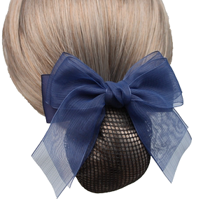 银行职业头花发夹护士盘发网兜上班发网绢纱蝴蝶结头饰品女发套