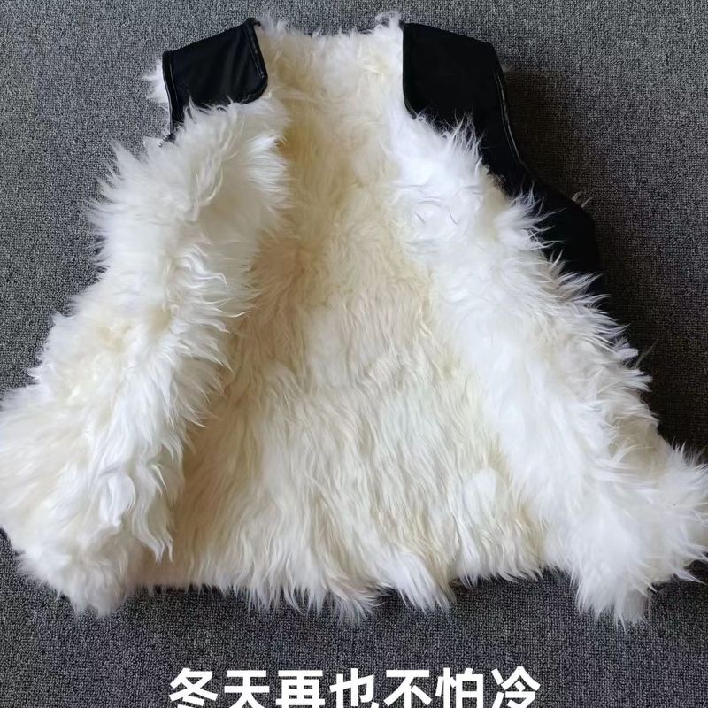 中老年马甲秋冬皮草马夹男款羊毛内胆背心男冬天皮毛一体坎肩包邮