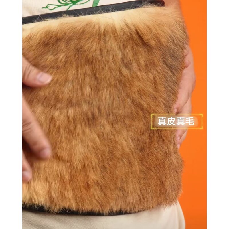 皮毛一体护腰冬季加厚中老年运动劳损防寒保暖护肚羊绒护腰带男女