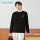 字母印花休闲上衣 超柔亲肤内搭长袖 快鱼男士 圆领卫衣2025年冬新款