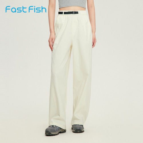 快鱼女2026年春新款宽松百搭慵懒松弛阔腿弯刀裤通勤日常纯色长裤