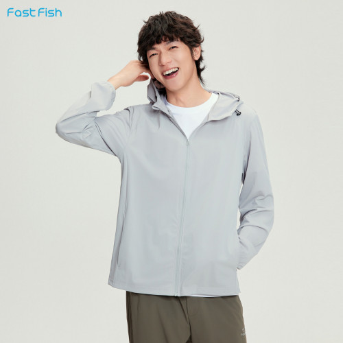 快鱼2026夏季UPF50+防晒男士户外防晒服防紫外线外套男防晒衣上衣