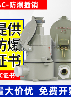 防爆插销AC-16/AC-32插头插座直插斜插220V380V3芯4芯5芯防水隔爆