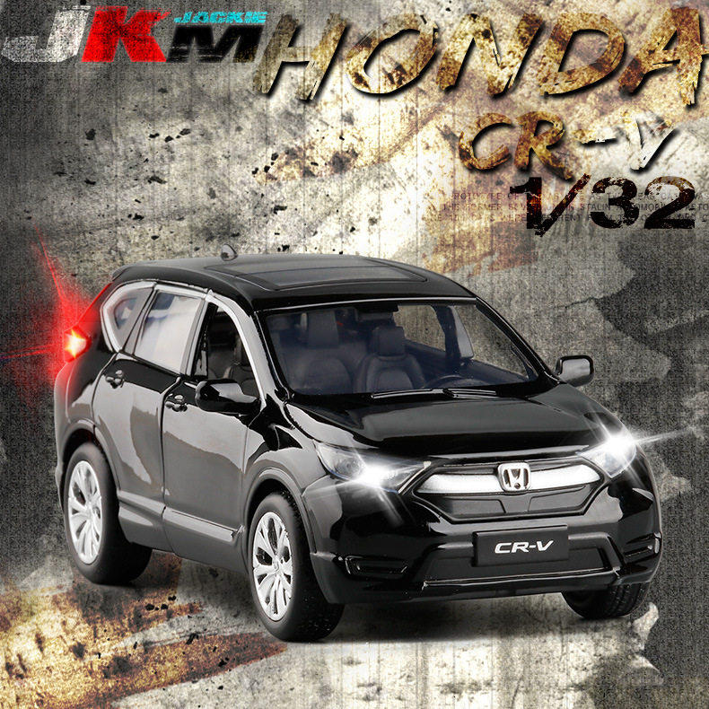 jkm 1/32crv越野车suv六开门声光回力 合金车模金属玩具车