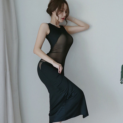 性感睡衣女挂脖长裙装包臀气质裙