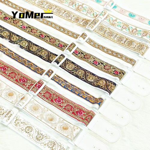 yomer金线刺绣吉他背带电吉他木吉他贝斯