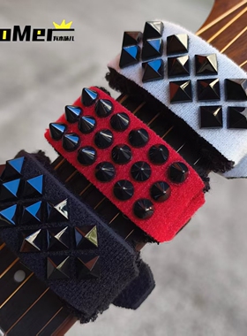 ROCKHOUSE铆钉朋克风吉他电吉他贝司制音带束音带闷音带