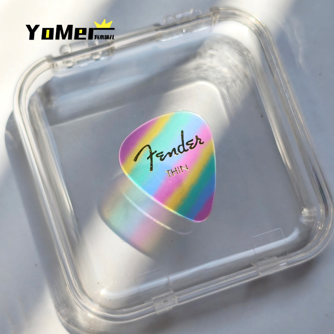 Fender电木吉他贝斯赛璐璐彩虹拨片 扫弦速弹薄厚solo