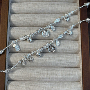 足银999招财黄财神葫芦碎银子盘缠胖福纯银手串女款2025新款轻奢