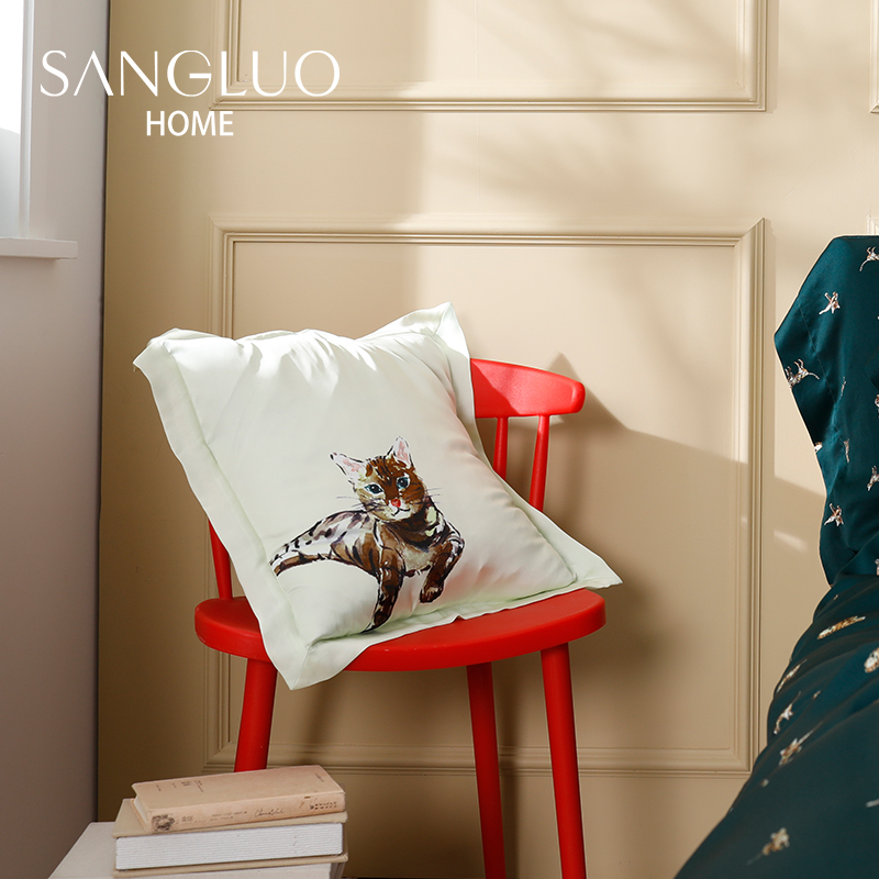 桑罗真丝枕套宠猫必备桑蚕丝方枕