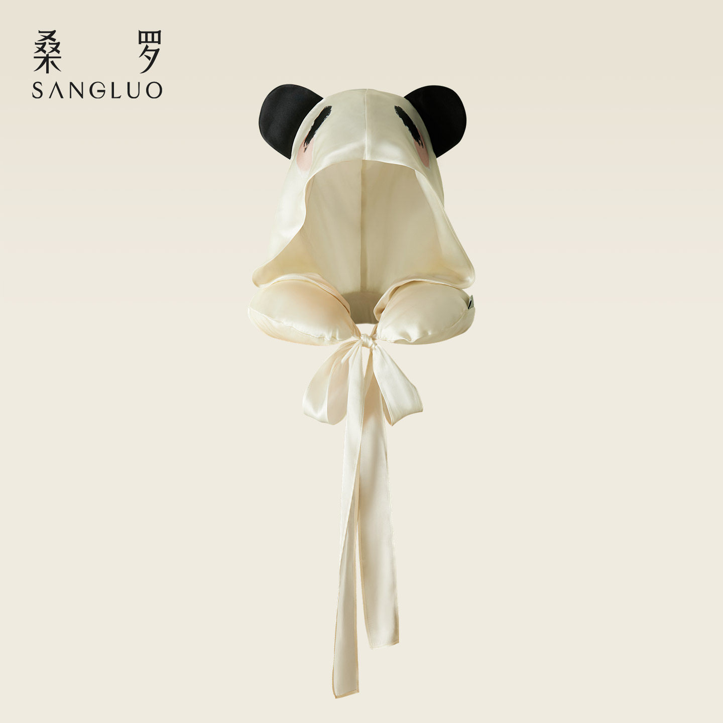 女生礼物』桑罗真丝U型枕出差旅行飞机熊猫连帽护颈枕深睡助睡眠,床上用品,U型枕/便携枕,淘宝优惠券,粉丝福利购,淘宝优惠卷