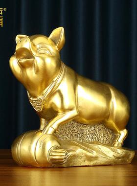 黄铜猪摆件十二生肖猪中式家居客厅办公室桌面摆放生日礼品