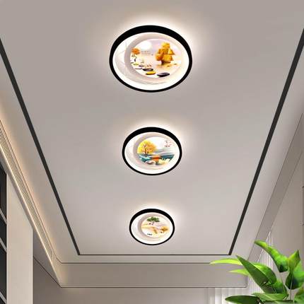 2024创意过道灯走廊简约现代壁画灯入户 玄关嵌入式射灯LED全光谱