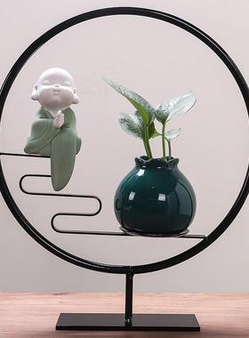 新家装饰摆件温馨客厅电视柜办公室创意中式禅意家居饰品花瓶客厅