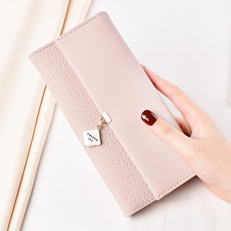 钱包女长款2020新款大容量多功能钱包小清新压花女士皮夹折叠钱包
