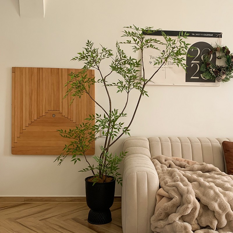 假绿植装饰彷真南天竹室内盆栽大型落地摆件客厅轻奢彷真绿色植物