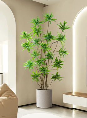摆件家居饰品轻奢高档装饰仿真绿植百合竹客厅电视柜大型落地摆件