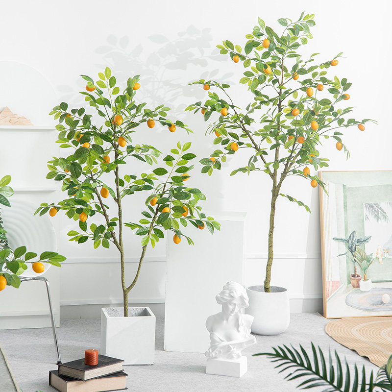 仿真绿植柠檬树盆栽仿真植物w服装店绿植橱窗装饰仿生假绿植柠檬