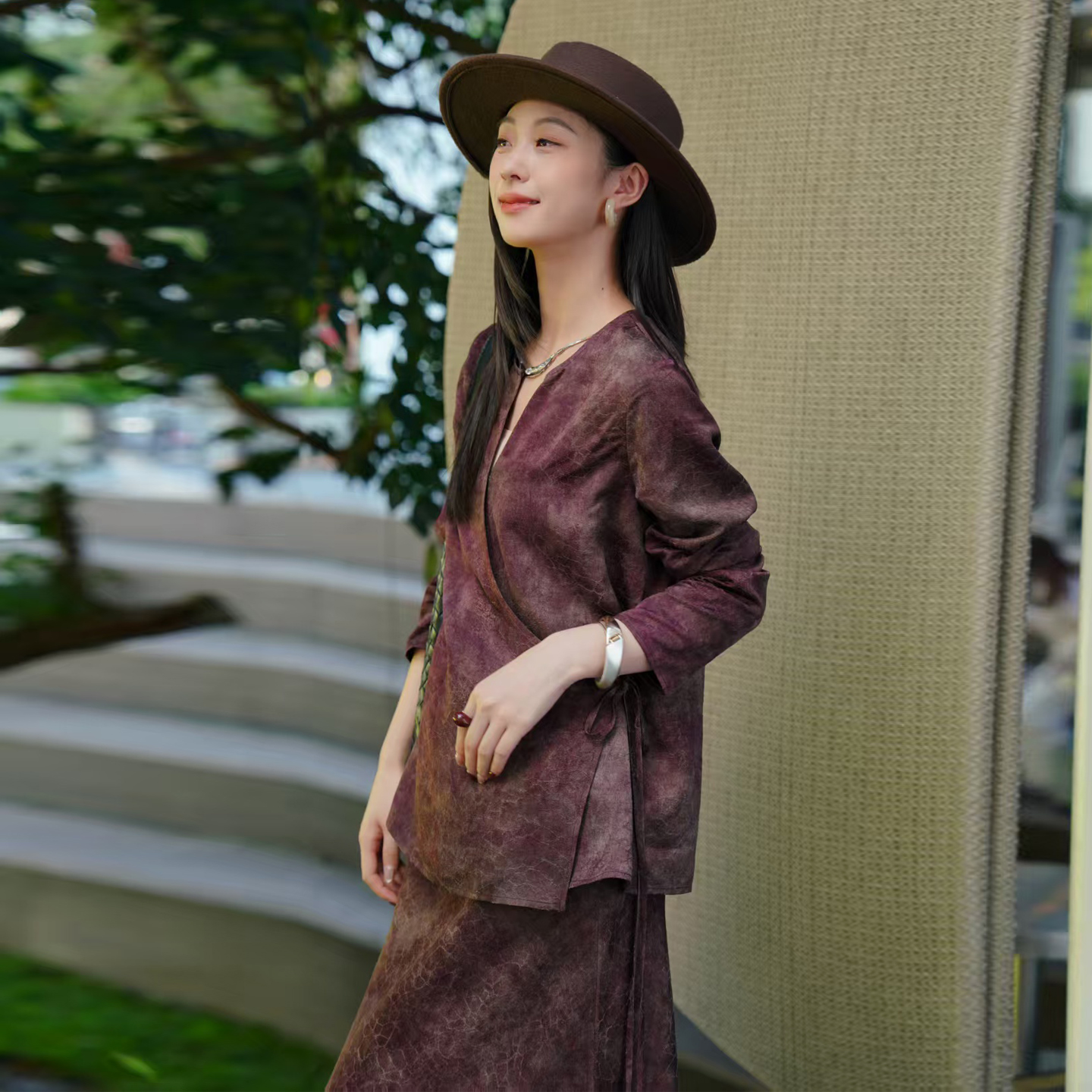 新中式复古国风上衣套装裙两件套