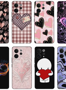 适用vivos50黑色磨砂手机壳s30promini欧美ins爱心s20手机壳heart phone case s10e