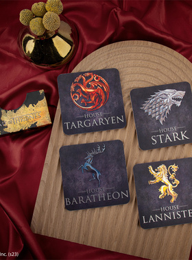 Cinereplicas权力的游戏周边联名杯垫套装史塔克坦格利安兰尼斯特