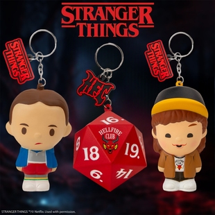 正版Stranger Things怪奇物语周边钥匙扣捏捏乐挂件解压包包挂饰