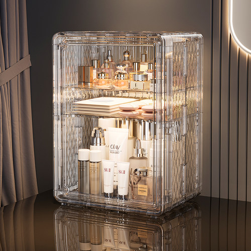 桌面化妆品收纳盒大容量防尘