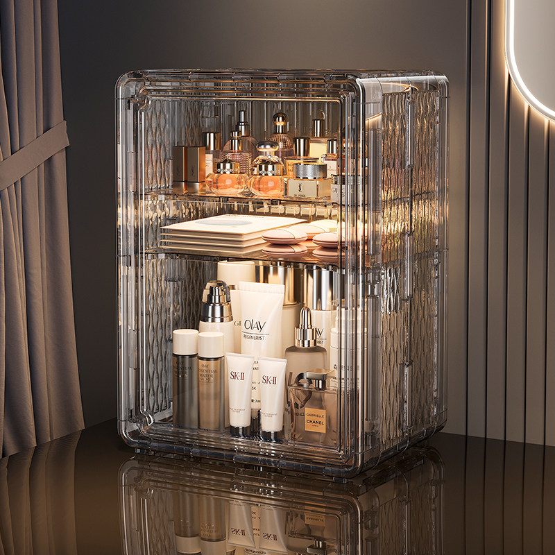 桌面化妆品收纳盒大容量防尘