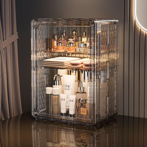 桌面化妆品收纳盒大容量防尘