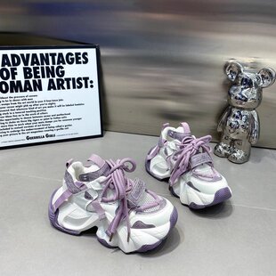 2025春夏季新款网面休闲运动鞋今年流行厚底增高女款百搭老爹鞋女