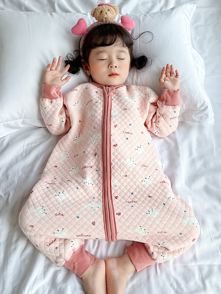 春秋宝宝分体式睡袋防踢被冬季儿童绗缝保暖宝宝睡衣女孩秋冬厚