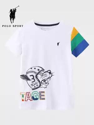 Polo Sport children's clothing boys and children 2021 summer new cotton short sleeve T-shirt Polo shirt color top