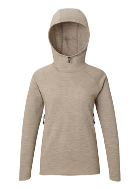 包税包邮 江户久得 AXESQUIN女全羊毛连帽衫春秋户外跑步登山日代