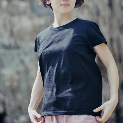 包税包邮 江户久得 yamatomichi女士羊毛法式袖T恤衫露营登山代购