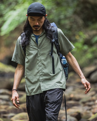 包税包邮 江户久得 yamatomichi男士纯色竹纤维短袖露营登山 代购