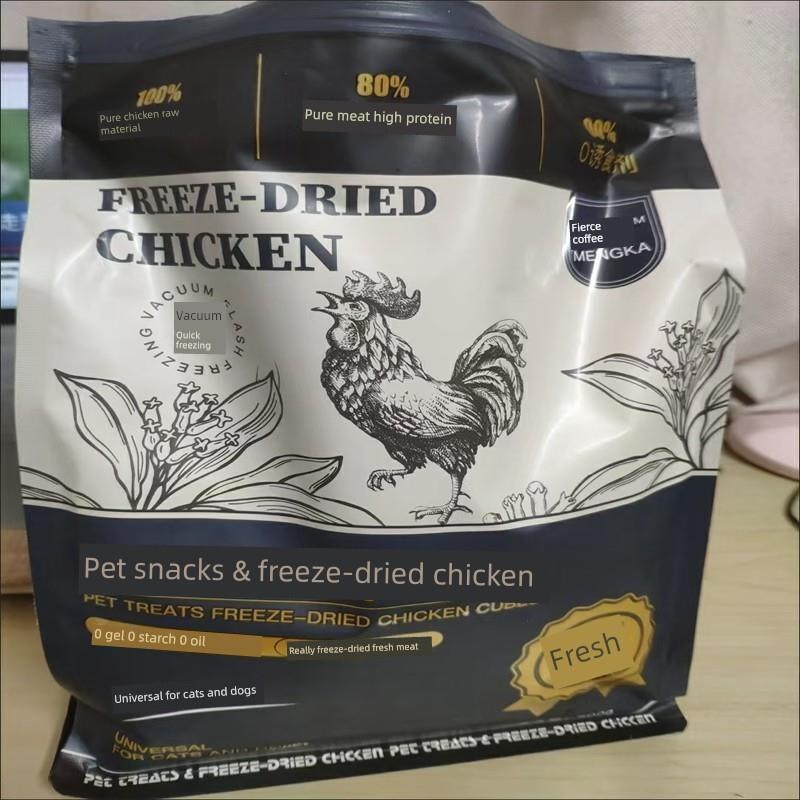 猛咖冻干鸡肉粒袋装净重500g猫零食猫咪狗狗鸡肉干小胸