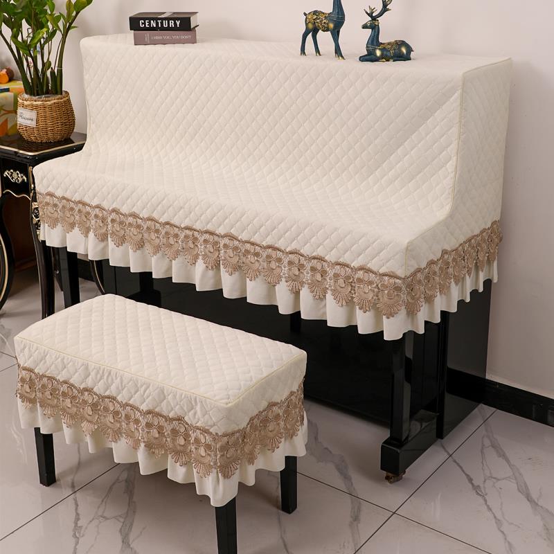 新款绒布半包钢琴罩半罩防尘罩轻奢高端加厚钢琴套简约钢琴披凳套