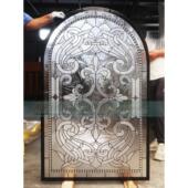 定制入户客厅屏风欧式 钢化艺术玻璃透光贴片双面效果 中式 风格 法式