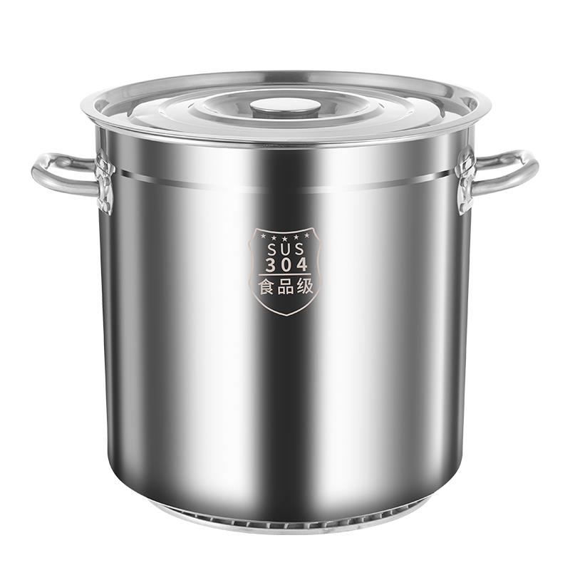 304翅片桶商用燃气节能汤锅不锈钢加厚汤桶带盖大容量卤肉桶圆桶