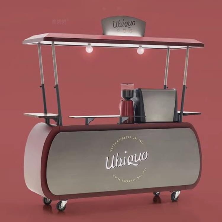 移动户外餐车高档酒店展厅售卖奶茶甜品小吃车美食车铁艺咖啡车